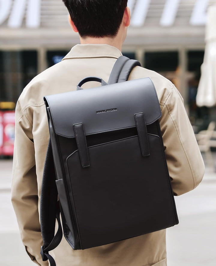 MARK RYDEN Leicht 15,6 Zoll Laptop Rucksack Herren, Water-Resistant Leder Business Rucksack, Multifu