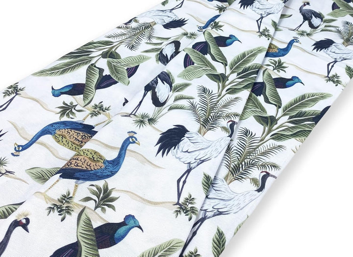 Tex family Überwurf für grosse Schal, Sofaüberwurf aus Stoff Loneta Birdy mit Vögeln – für Doppelbet