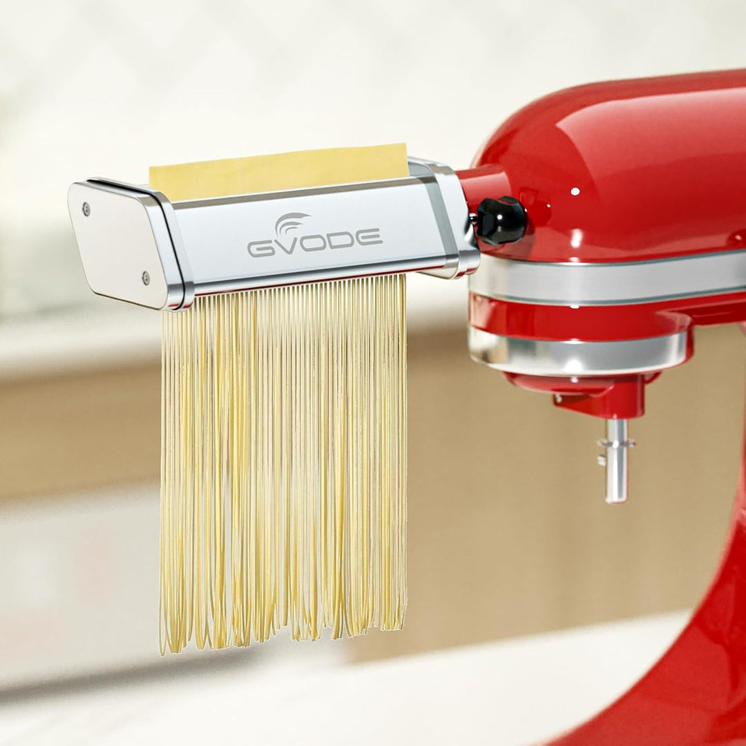 Nudelaufsatz für KitchenAid Standmixer mit Reinigungsbürste, inklusive Nudelblattwalze Spaghettischn