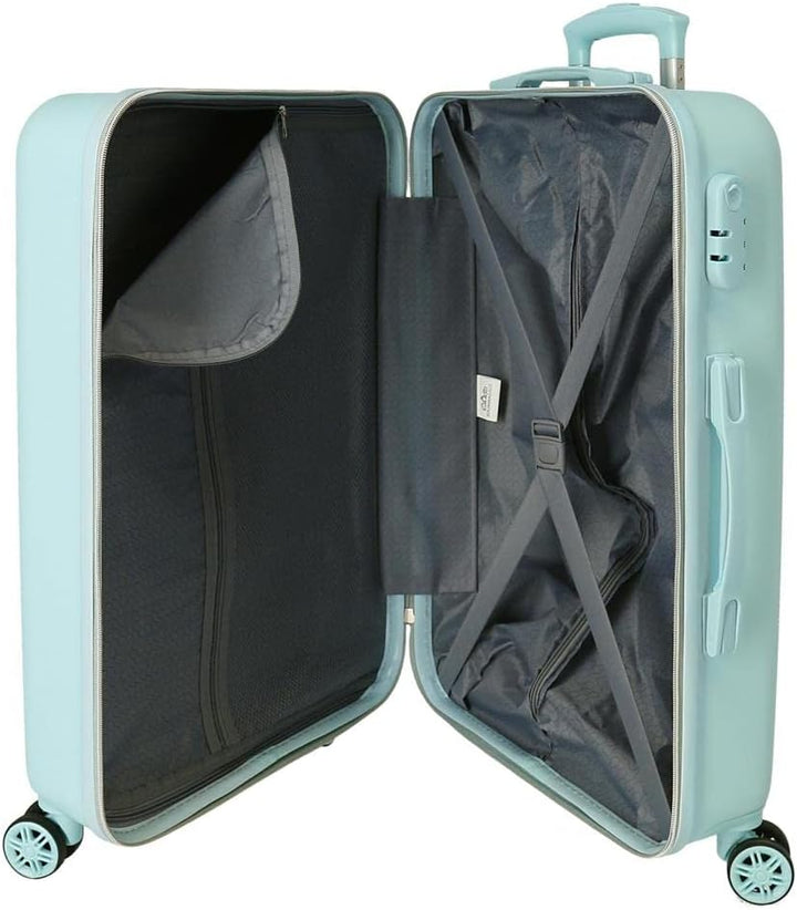 Disney Minnie Teen Koffer-Set, blau, 55/65 cm, starr, ABS-Kombinationsverschluss, seitlich, 91 l, 6