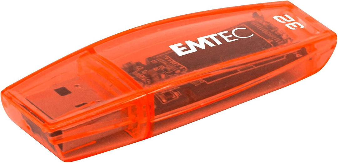 Emtec C410 32GB USB-Stick USB 2.0 Transparent Neon - 2er Pack (Orange Gelb) Pack de 2 (32 Go), Pack