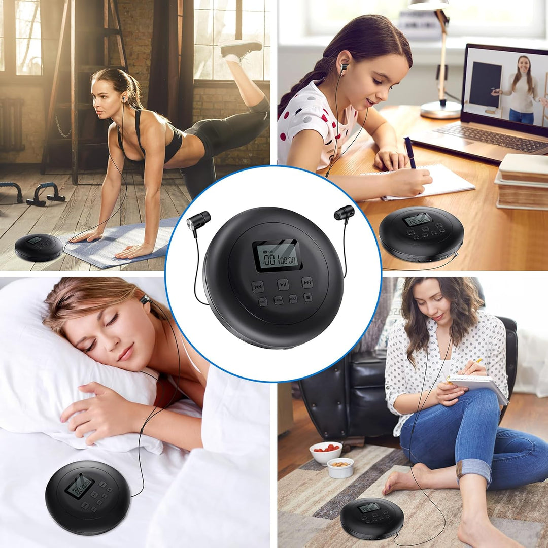 Gueray Tragbarer CD-Player CD Spieler Persönliche CD Player mit Kopfhörer LCD Display Anti-Skip Schu