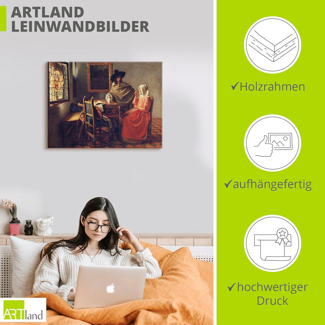 ARTland Leinwandbilder Wandbild Bild auf Leinwand 40x30 cm Wanddeko Zimmer Deko Tisch Arrangement Pa