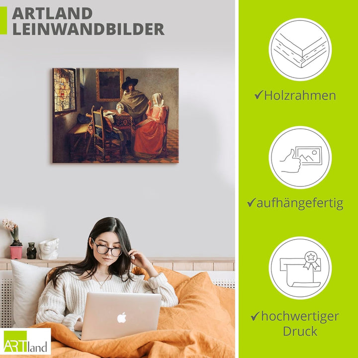 ARTland Leinwandbilder Wandbild Bild auf Leinwand 40x30 cm Wanddeko Zimmer Deko Tisch Arrangement Pa