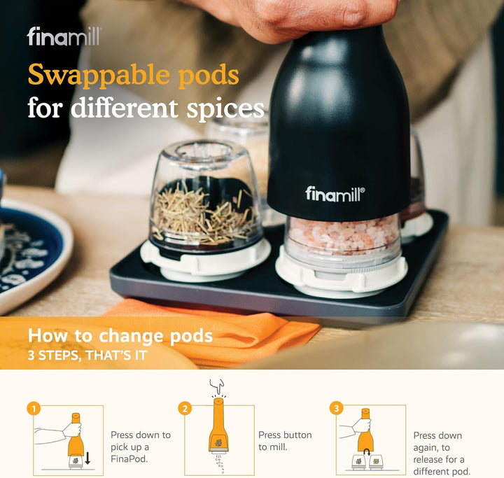 FinaMill GP813437-111SAN USB Gewürzmühlen-Set, Kunststoff, Sangria Red