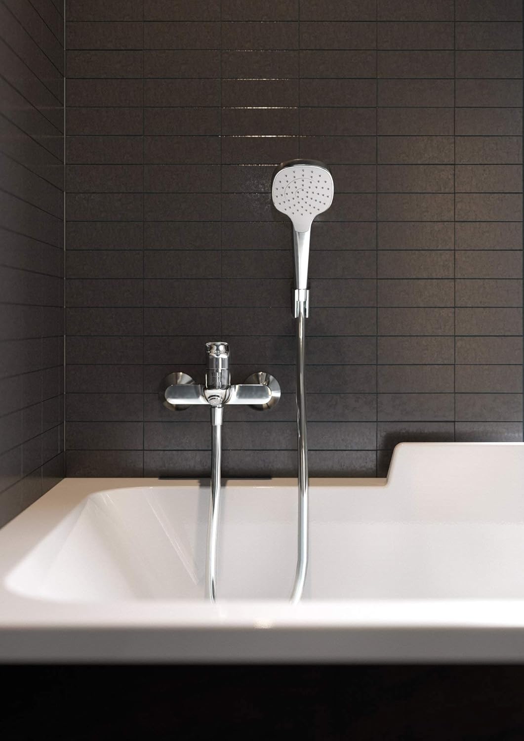 hansgrohe Duschset Croma Select E, Duschkopf mit Schlauch und Halterung, Handbrause mit 1 Strahlart,