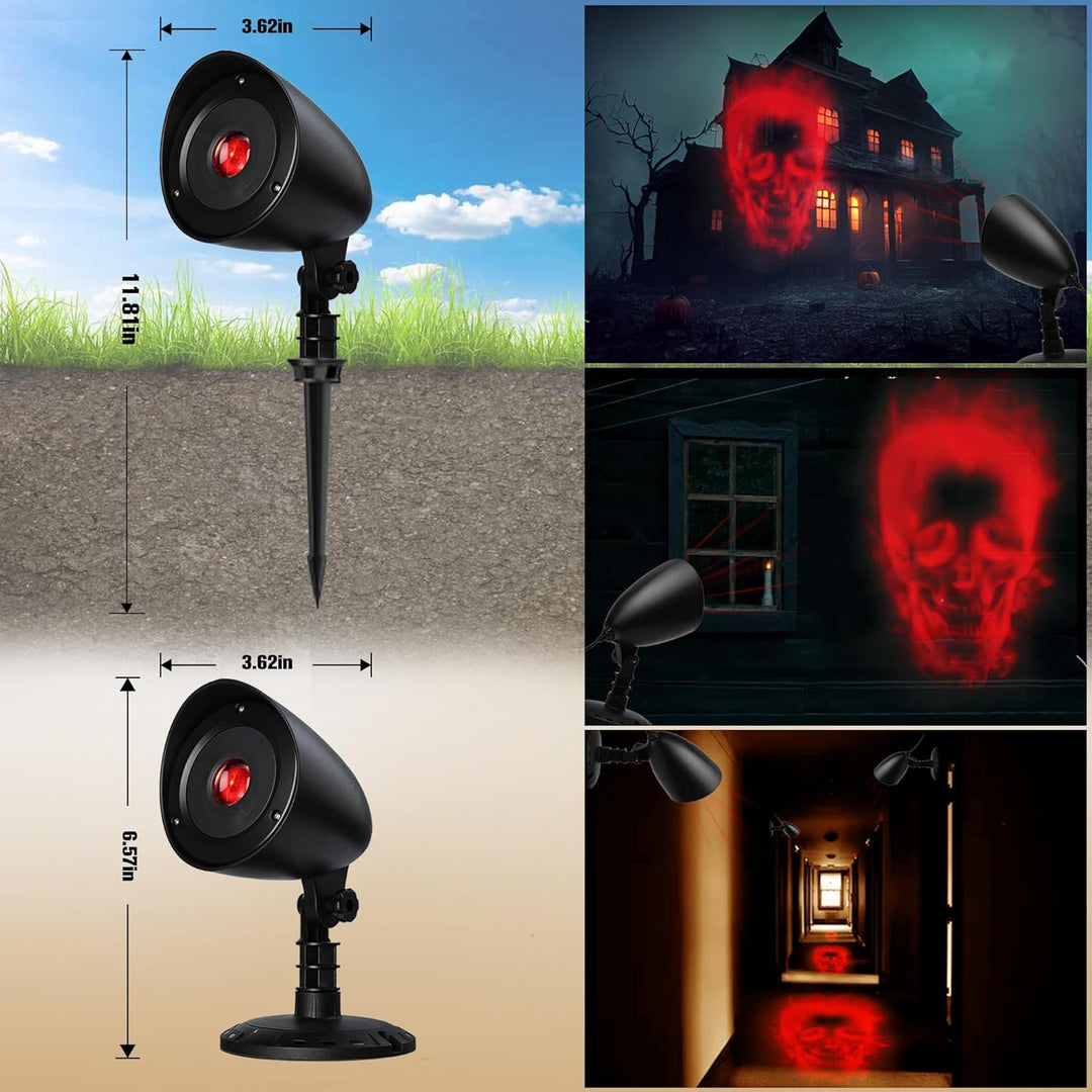 iShabao Halloween Deko Outdoor, 3D Dynamische Halloween Projektor mit Timer, Wasserdicht LED Projekt