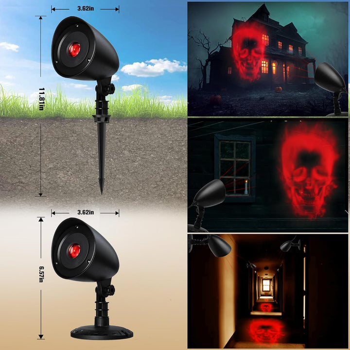 iShabao Halloween Deko Outdoor, 3D Dynamische Halloween Projektor mit Timer, Wasserdicht LED Projekt