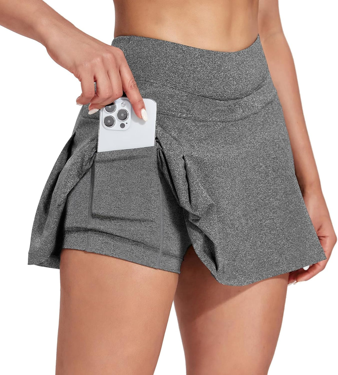 VUTRU Damen Tennisröcke Hohe Taille Tennis Skort mit Taschen Laufröcke Sport Golfrock mit Innenhose,