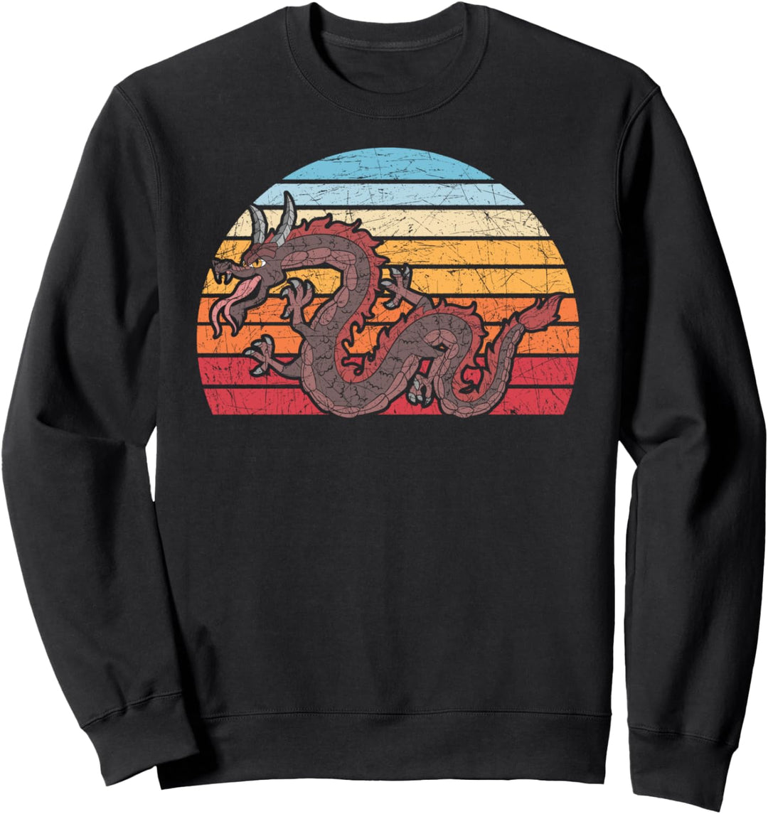 Mythologie Kreatur Fabelwesen Retro Chinesischer Drache Sweatshirt