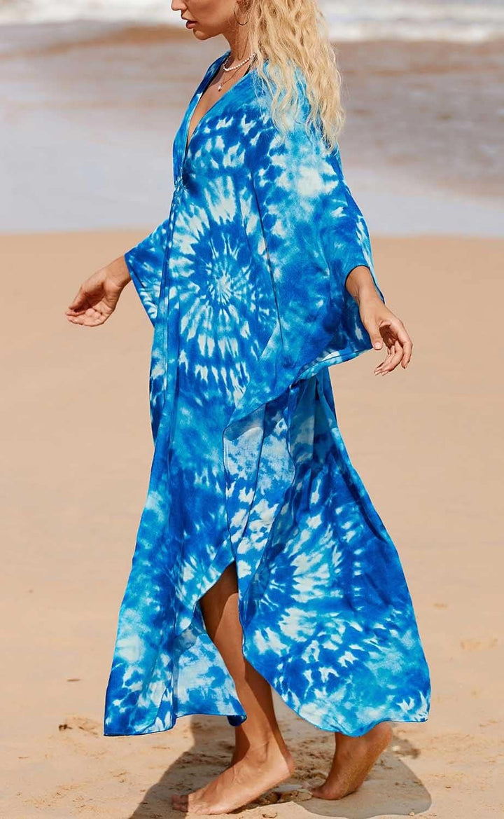 Damen Strandkleid Maxi Kaftan Lang Bikini Cover Up Sommekleid Maxi Kleid Freizeitkleid Nachtwäsche B