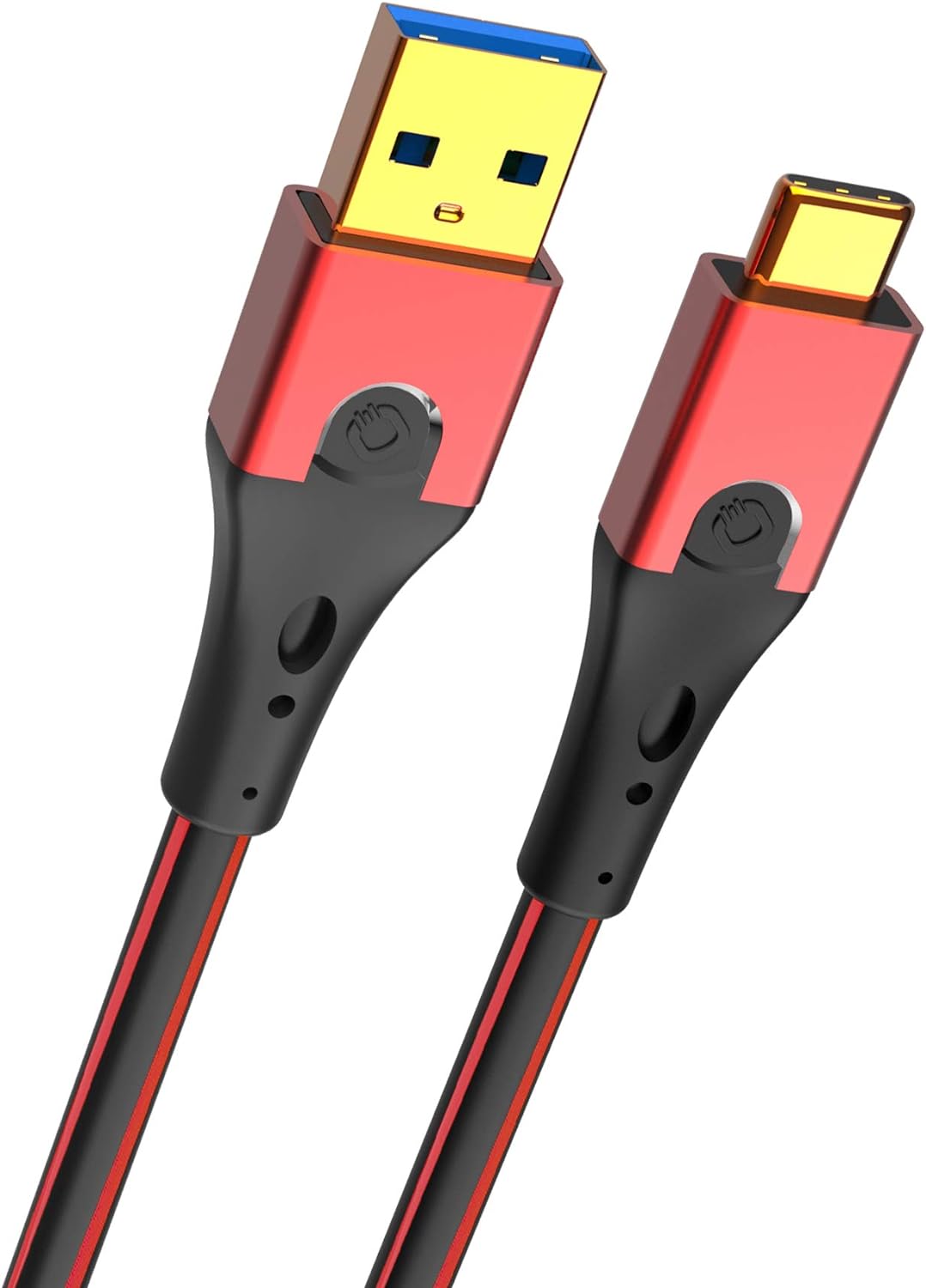 Oehlbach USB-Evolution C3 - hochwertiges 3.0 USB-A auf 3.1 USB-C Lade-und Datenkabel - schwarz/rot -