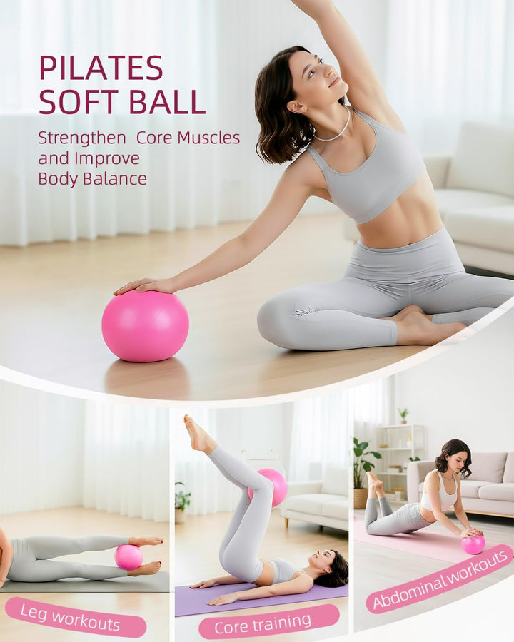 Abahub Pilates Ring Set, 35CM Magic Circle, 25CM Mini Ball,5er Set Fitnessbänder,Yoga Socken,Gleitsc
