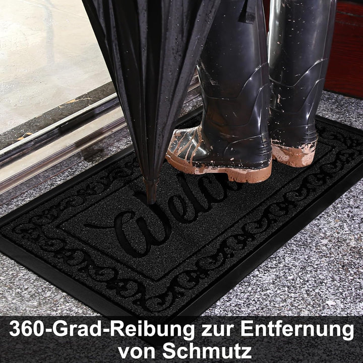 Yimobra Fussmatte Aussen, 75 x 43 cm, rutschfest, Wetterfest, Waschbar, Wellcome Schmutzfangmatte fü
