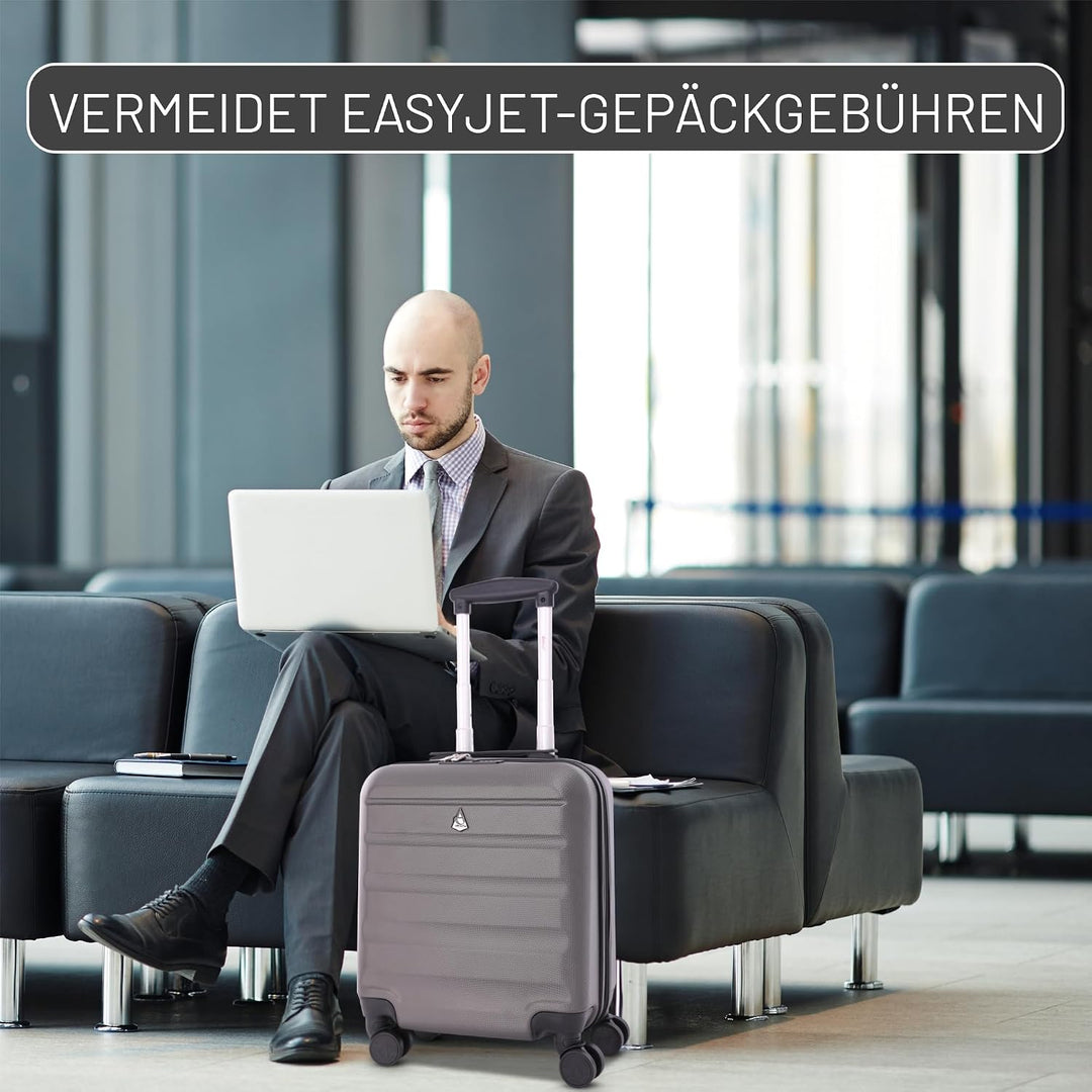 Aerolite 45x36x20cm easyJet Maximale Koffer ABS Leichter Hartschale Kabinentrolley Untersitz Trolley