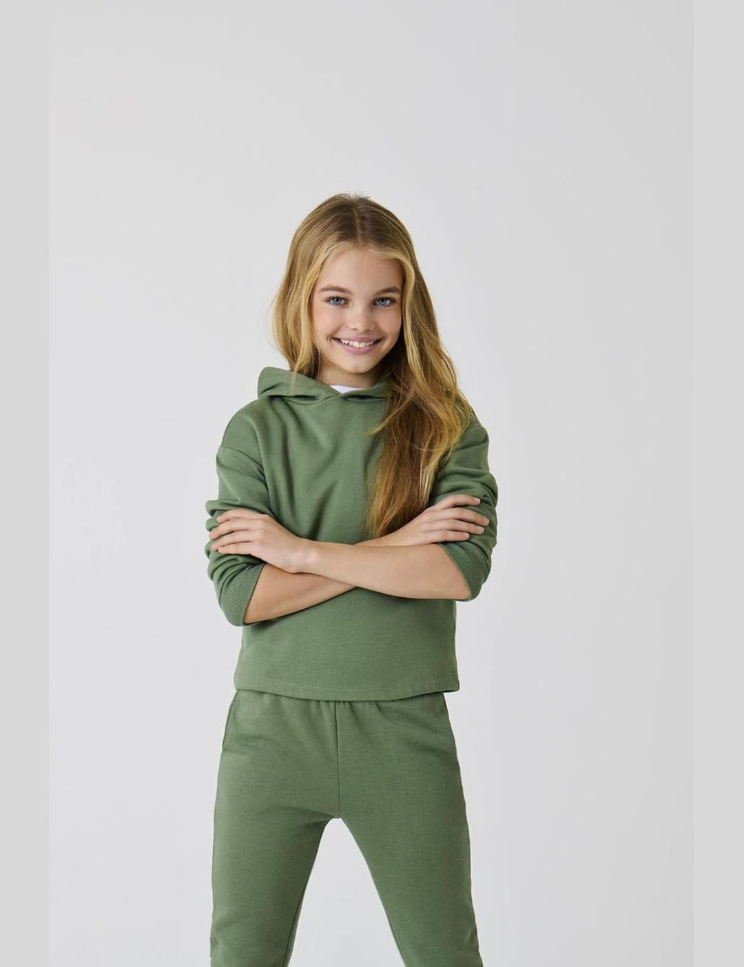 KIDS ONLY Mädchen Kogfave L/S Hood SWT Noos Kapuzenpullover 122-128 Hedge Green, 122-128 Hedge Green