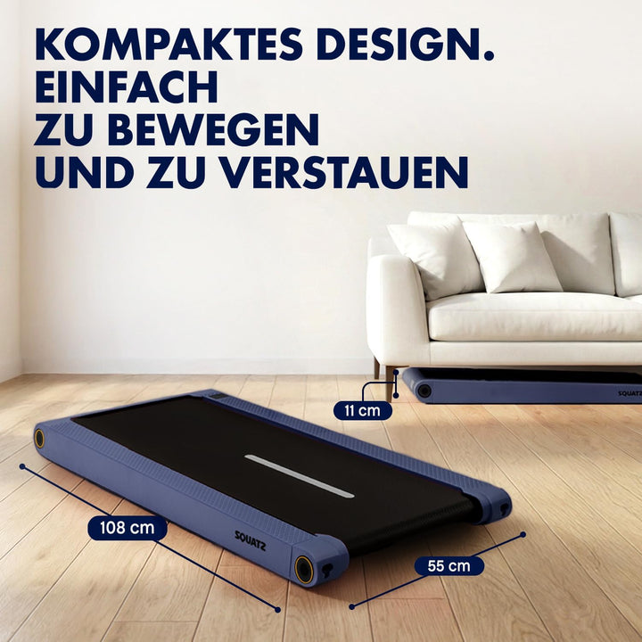 SQUATZ Walking Pad Laufband für Zuhause und Home Office, unter Schreibtisch geeignet, klappbar, Blau
