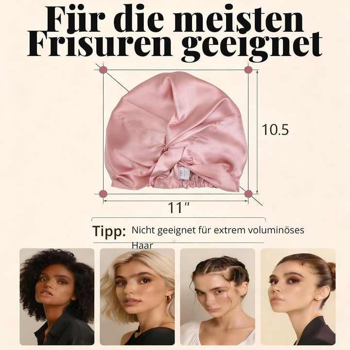 MATASSE Seidenhaube Zum Schlafen Aus 22 Momme Maulbeerseide, Verstellbares Bonnet Seide Für Damen, D