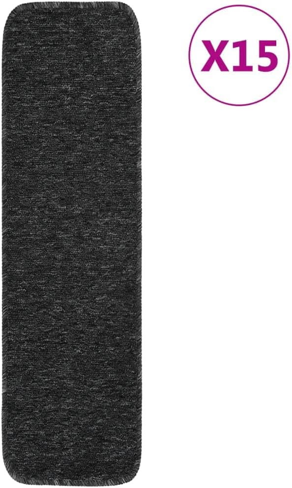 homiuse Antirutsch Stufenmatten 15 STK. 75x20 cm Anthrazit Rechteckig Treppenstufen Matten Modern St