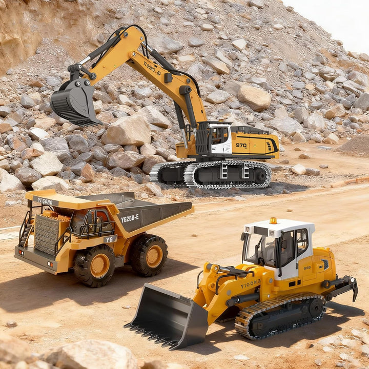 kolegend Profi-Funkfernsteuerung Bulldozer für Erwachsene - Metall-Mikro-Massstab RC-Baumaschine mit