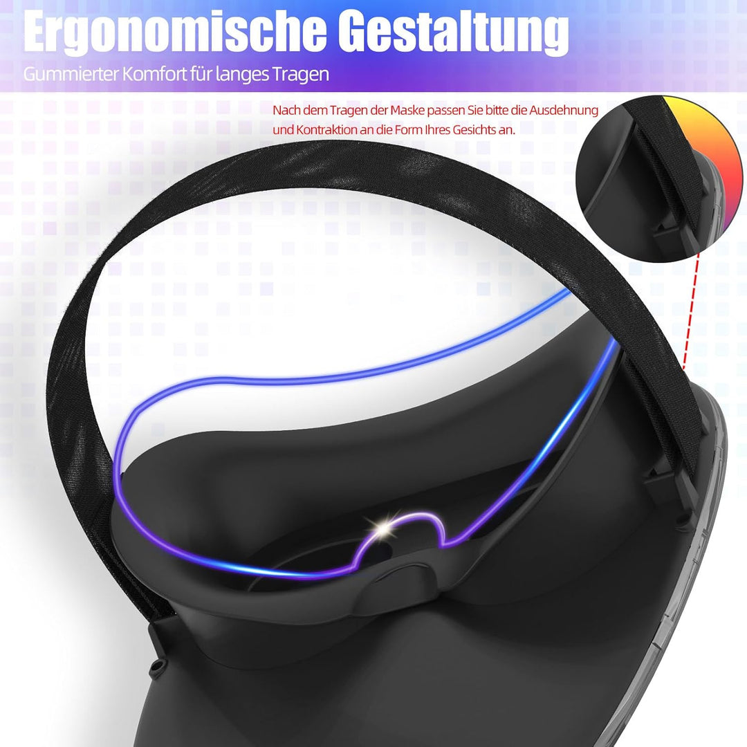 megoo Led Maske mit Bluetooth Programmierbar,Led Masken mit Gestenerkennung,Led Leuchtende Maske für