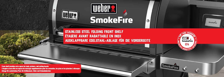 Weber SmokeFire EX4 / EPX4 Fronttisch/abklappbar, zusätzliche Ablagefläche für Grillgut, einfache Mo