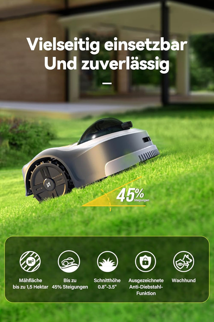 SUNTEK Mähroboter ohne begrenzungskabel AI Vision-Kamera, Rasenmäher Roboter, Max 3000 m², Genaue Hi