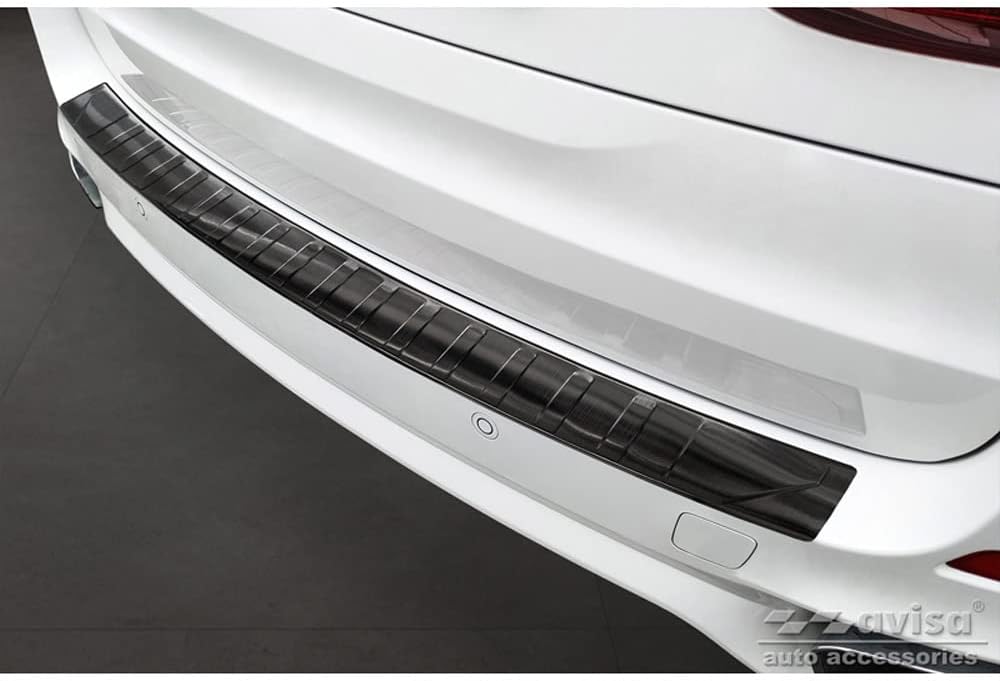 Avisa Schwarz Edelstahl Heckstossstangenschutz kompatibel mit BMW X5 F15 2013-2018 mit M-Paket 'Ribs