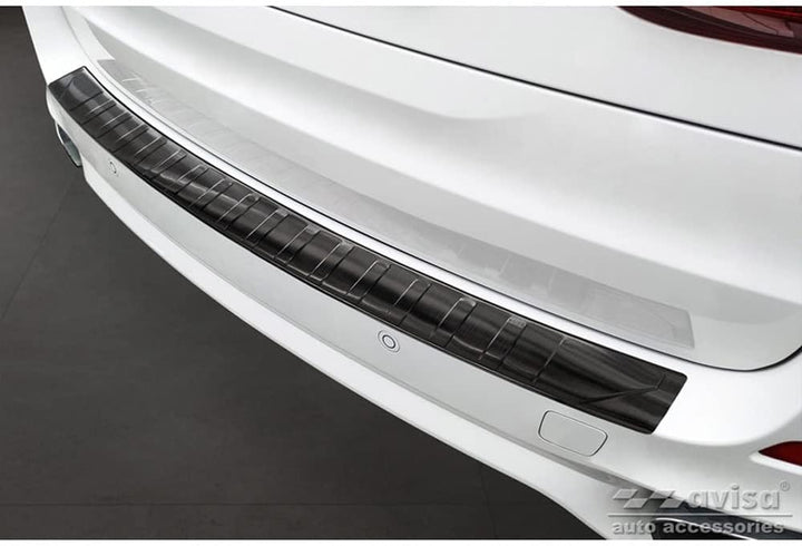 Avisa Schwarz Edelstahl Heckstossstangenschutz kompatibel mit BMW X5 F15 2013-2018 mit M-Paket 'Ribs