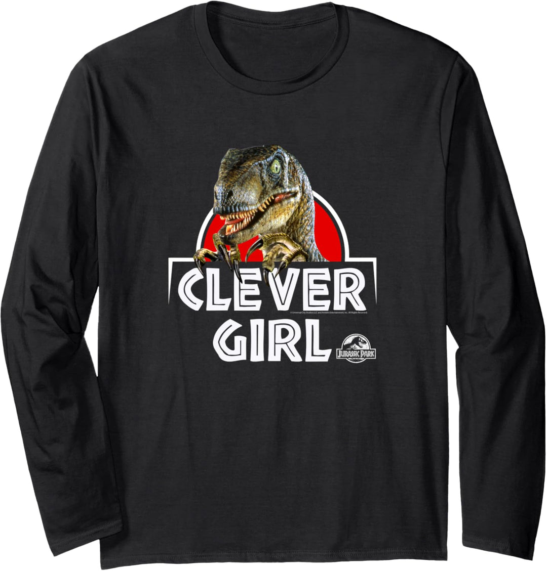 Jurassic Park Raptor Clever Girl Portrait Langarmshirt