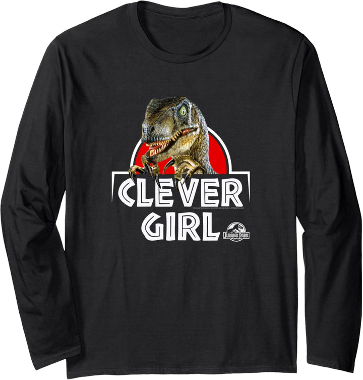 Jurassic Park Raptor Clever Girl Portrait Langarmshirt