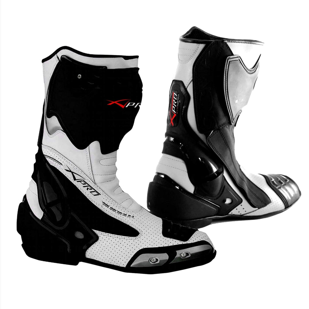 Racing Sport Track Stiefel Roadrunner Leistung Motorrad A-Pro Weiss 43 43 EU Weiss, 43 EU Weiß