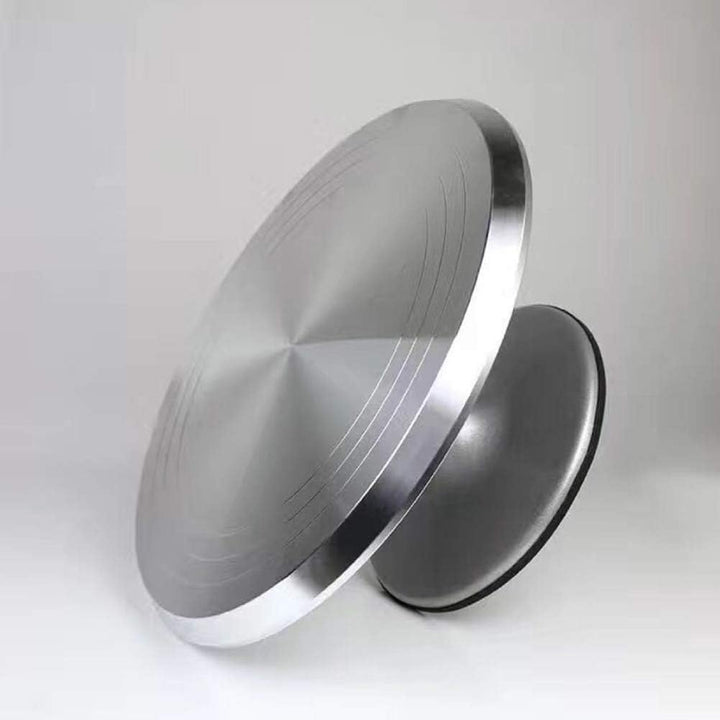 Zonfer Rund Rotierende Kuchen-plattform Edelstahl-Kuchen-schwenker-Platte Silikon-Basis Revolving St