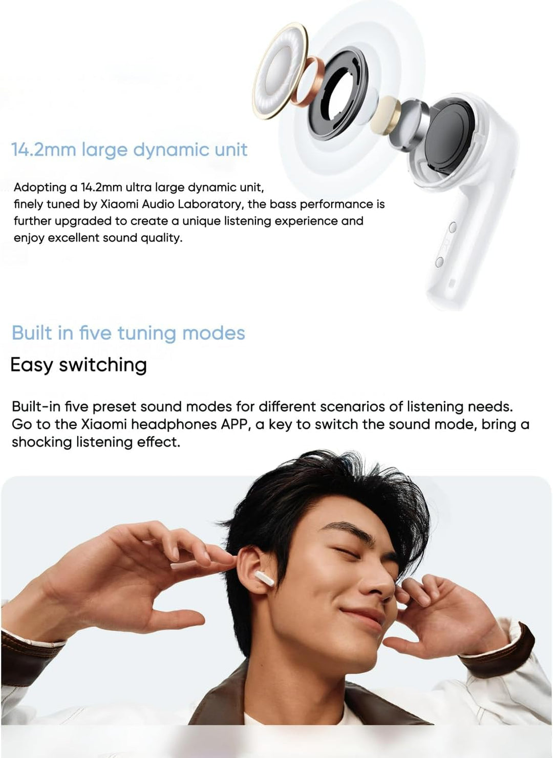 Xiaomi Redmi Buds 6 Active (Global Version) Bluetooth 13.7 cm Kopfhörer, 30h Akkulaufzeit, Geräuschu