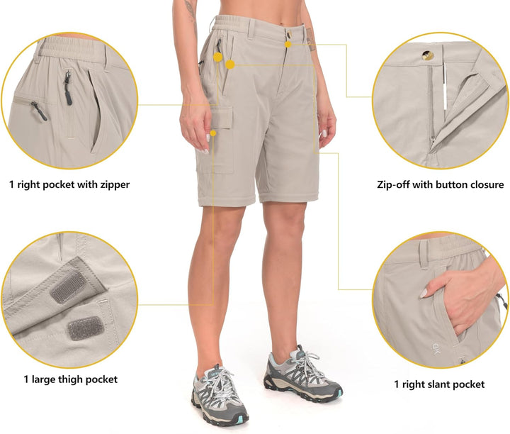 Little Donkey Andy Wanderhose Damen Zip Off Stretch Cabrio Softshellhose Schnell Trocknende mit Reis