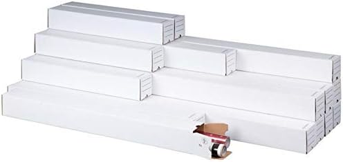 Plan Box quadratisch, weiss, 1100x75x75 mm quadratische Versandhülse Archivierung von Plänen 20 Stüc