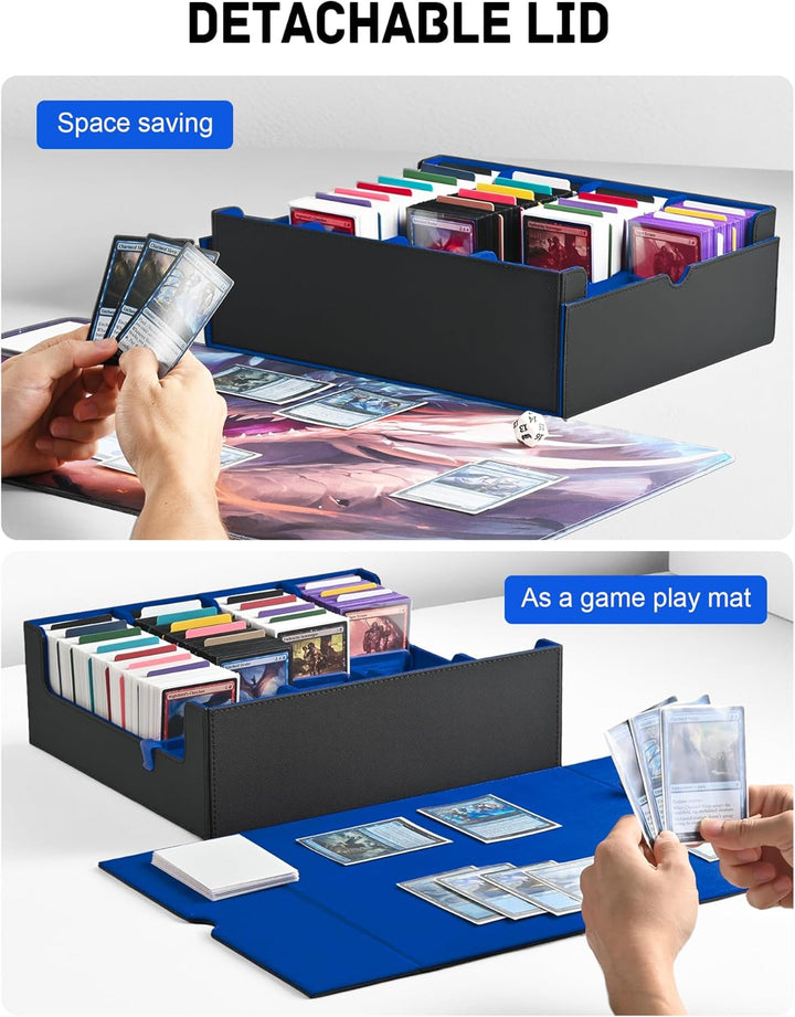 ZLCA Trading Card Storage Box, Commander Card Deck Case Holds 2400+ Cards, MTG Deck Box mit 4 Stopfe