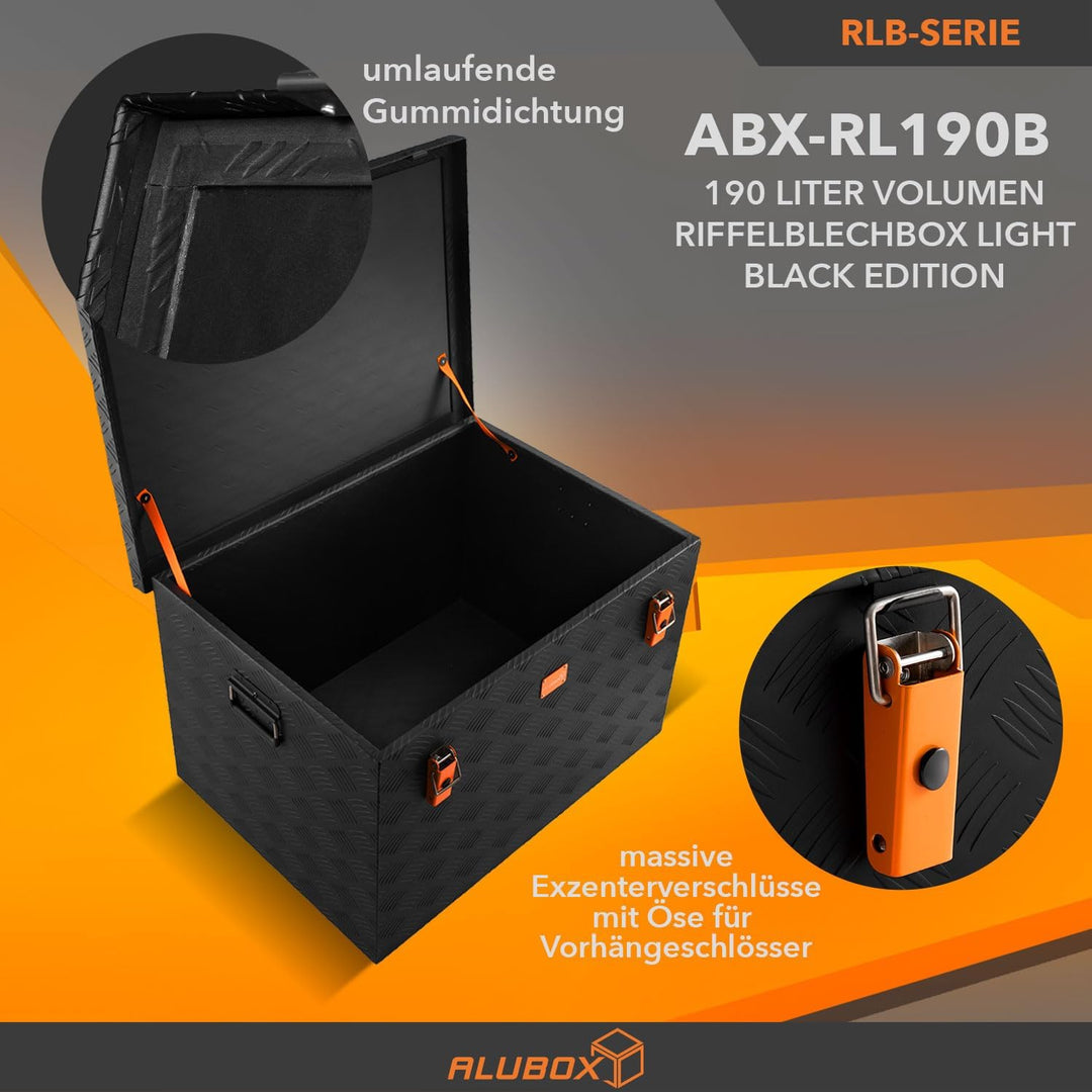 alubox Werkzeugkiste Riffelblech ABX-RL190B Aluminium 1,5mm Werkzeugkiste leicht und robust 190 Lite