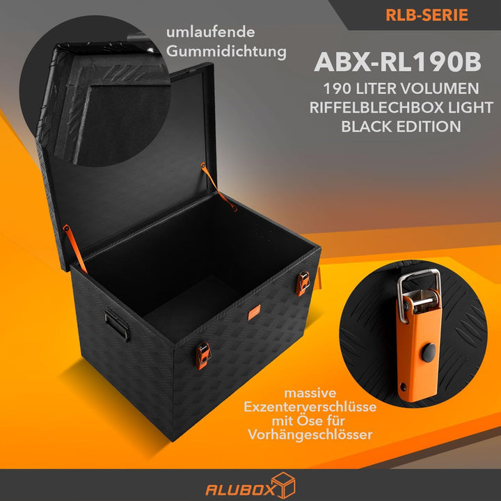 alubox Werkzeugkiste Riffelblech ABX-RL190B Aluminium 1,5mm Werkzeugkiste leicht und robust 190 Lite