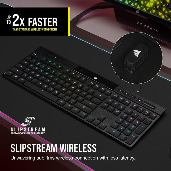 Corsair K100 AIR Wireless RGB Mechanische Gaming-Tastatur - Ultradünn, Sub-1ms Slipstream, Low-Laten
