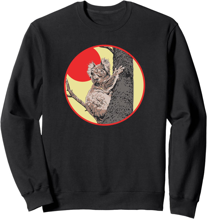 Retro Vintage Koala & Sun Minimalist Graphic Sweatshirt