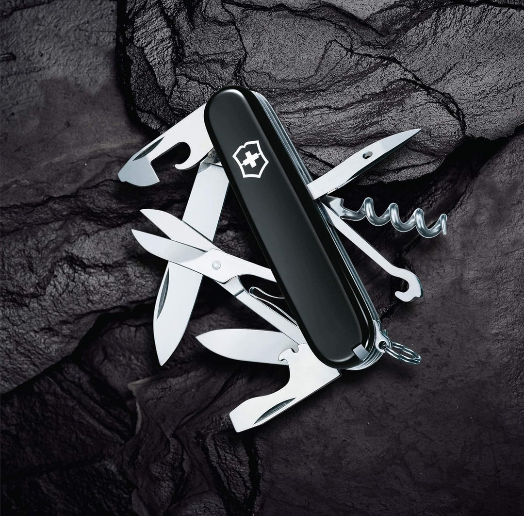 Victorinox Taschenmesser Climber (14 Funktionen, grosse Klinge, Kapselheber) 91mm Schwarz, Schwarz