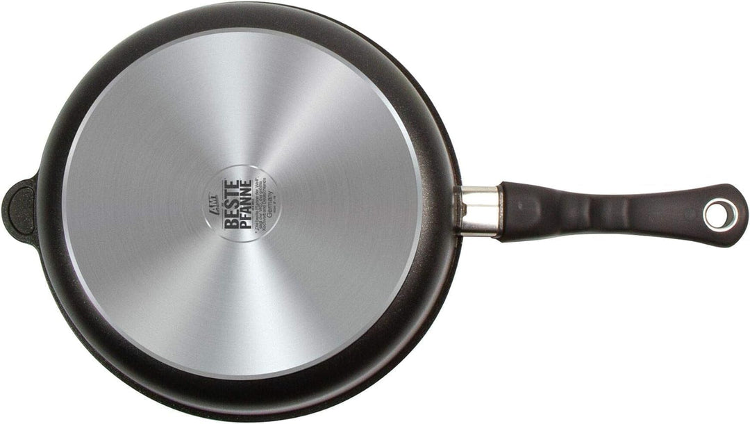 AMT Gastroguss Bratpfanne, 26 cm Ø, 7 cm hoch, Schmorpfanne, fester Stiel, nicht induktionsgeeignet,