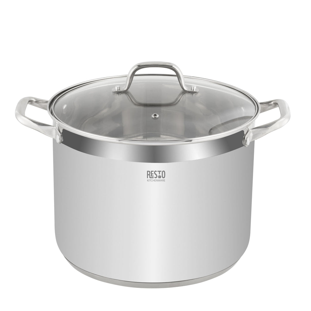 RESTO Edelstahltopf 28cm - Suppentopf, Universaltopf 13 L - Schmortopf mit Deckel - Topf für alle He