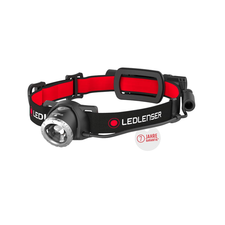 Ledlenser H8R, LED Stirnlampe, 600 Lumen, bis zu 120h Laufzeit, rotes Rücklicht, inkl. Akku, aufladb