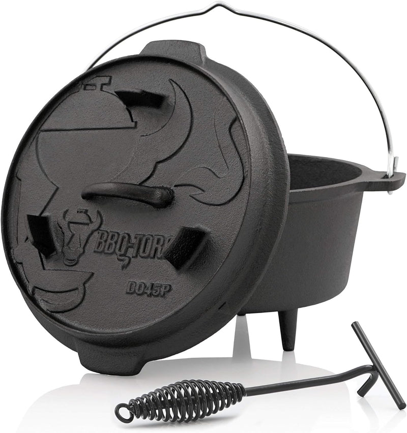 BBQ-Toro Dutch Oven Premium Serie | 4,2 Liter (DO45P), Topf mit Füsse | bereits eingebrannt - presea