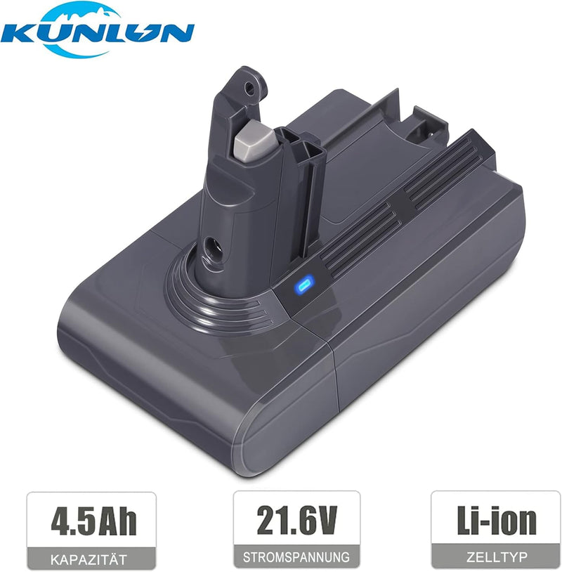 KUNLUN V6 Ersatzakku 4000mAh für Dyson Staubsauger Dyson V6 Akku SV03 SV04 DC58 DC59 DC61 Dyson DC62