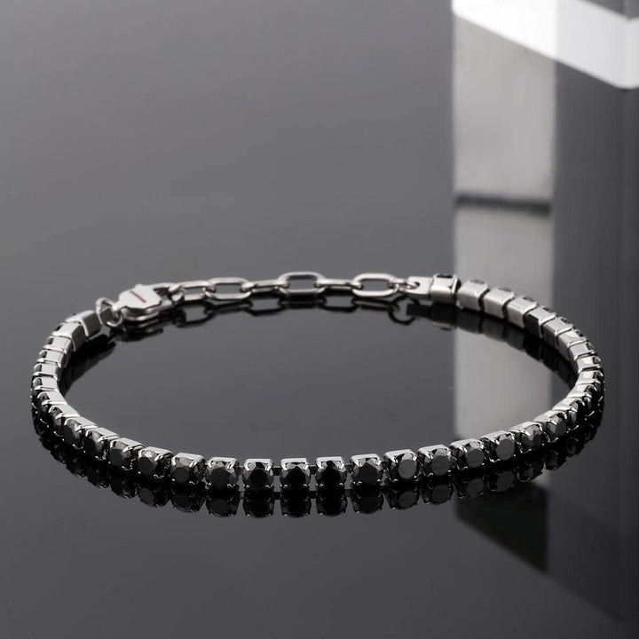 Sector No Limits TENNIS Herren Armband aus Stahl, Kristalle, Emaille - SANN46 Schwarz, Schwarz