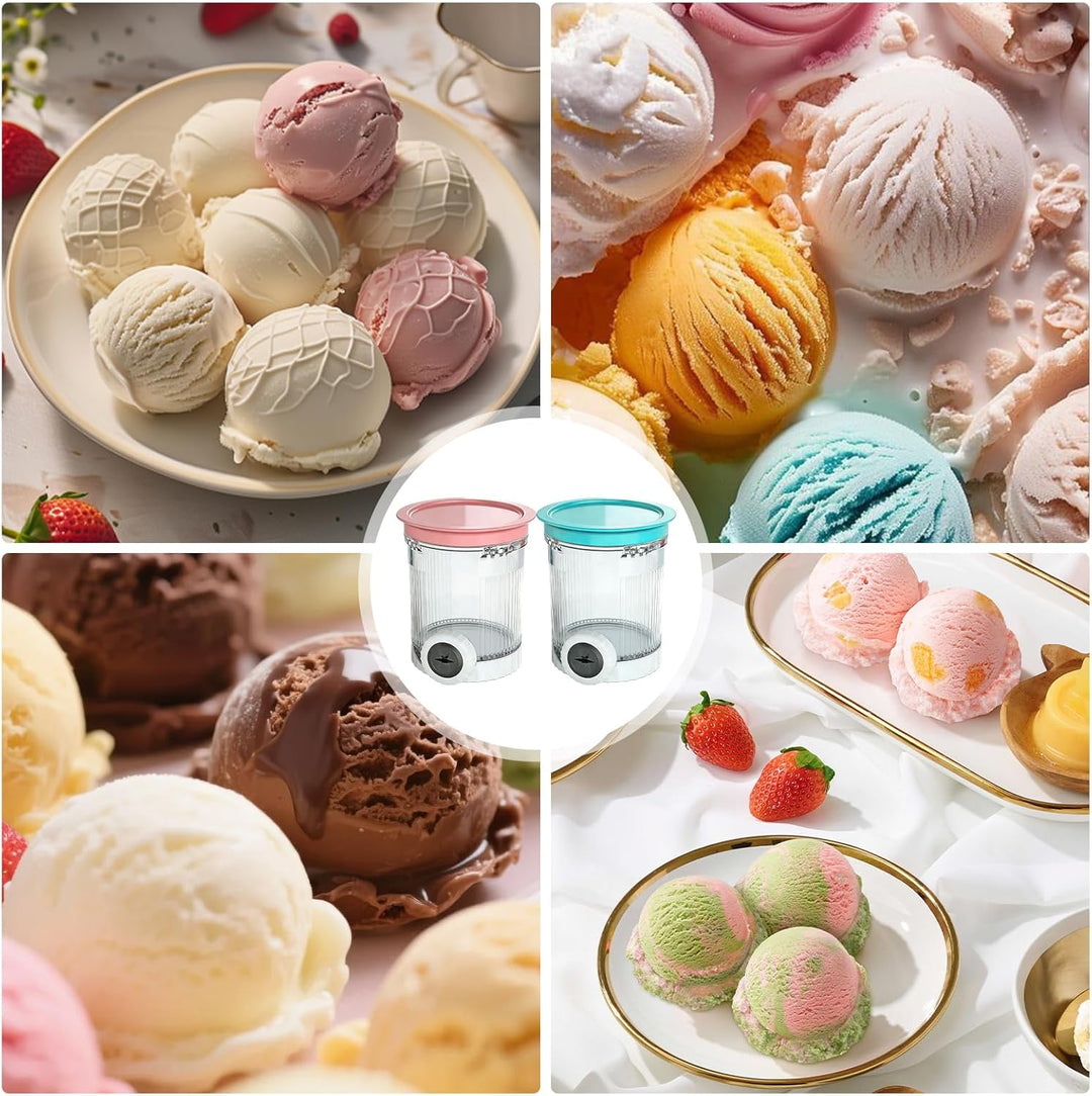2 Stück Behälter Kompatibel mit Ninja Swirl CREAM: Tubs Zubehör für die Ninja Creami NC701 NC700, Zu