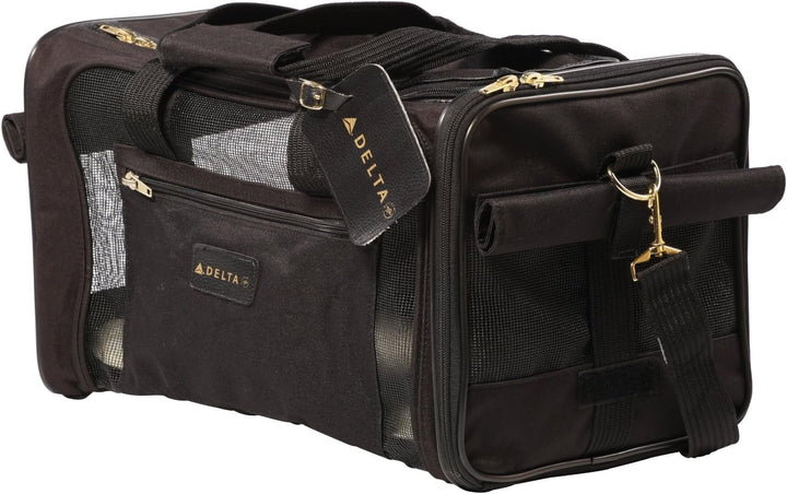 Sherpa Tragetasche für Haustiere, Schwarz L 43 x B 28 x H 27 cm Delta Airlines Transportbox für Haus